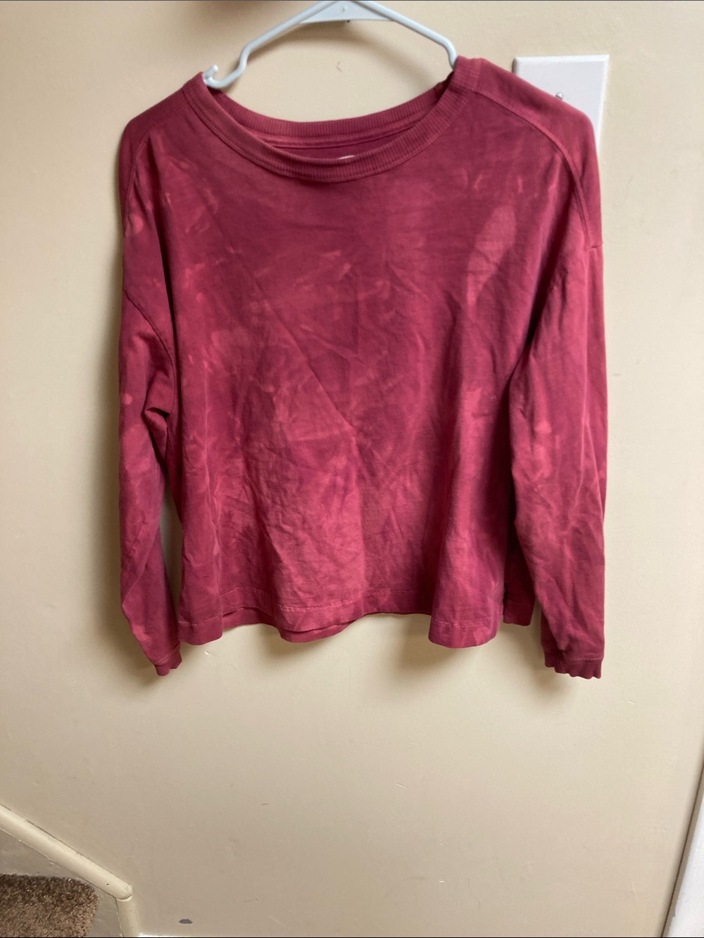 Relaxed Long Sleeve Crewneck Top in Dusty Rose